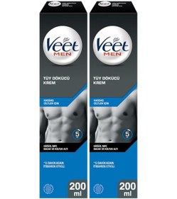 Resim Veet Tüy Dökücü Krem Erkeklere Özel Hassas Ciltler için 2 x 200 ML 