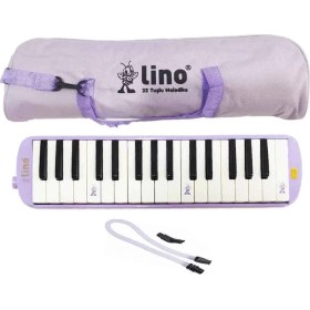 Resim Kuzgun Ticaret Bfs Lino 32 Tuşlu Bez Çantalı Melodika Pastel Mor 