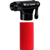 Resim Didadodo Karbondioksit Bisiklet Pompası, Ağız Muslukları, Pompa Nozulu, Koruyucu Manşon, Siyah Siyah 