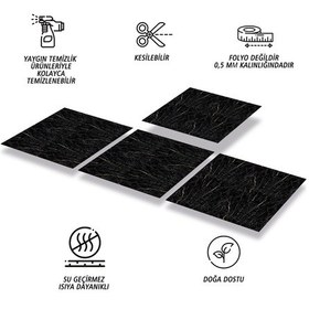 Resim Tink Kendinden Yapışkanlı Siyah Mermer Desenli Pvc Karo 30x30 Cm 