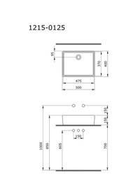 Resim Bocchi Vessel Milano 1215-001-0125 Çanak Lavabo Beyaz 40 x 50 CM 1466841 
