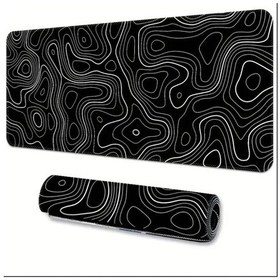 Resim 70x30 Cm Soyut Tasarım Temalı Kaydırmaz Taban Speed Yüzey Oyuncu Mouse Pad Gaming 