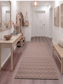 Resim Vizon Çizgili Desenli Kaymaz Taban Yıkanabilir Halı Ultra Yumuşak Su Emici Dekoratif Lüks Salon Mutfak Koridor Çocuk Odası Halısı 