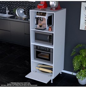 Resim Modilayn Loya Loya 1 Kapaklı 59,6 X 162,8 X 56cm 4 Göz Bölmeli Mini Midi Mikrodalga Fırın Dolabı 