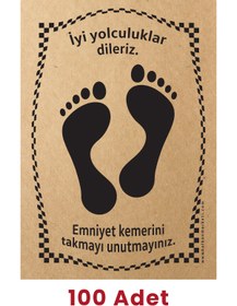 Resim BALKAN AMBALAJ Kraft 120gr Ayak İzi Oto Paspas Kağıdı 100 Adet - 35x50cm - Kalın Kağıt Baskılı 