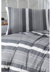 Resim Enlora Home İpliği Boyalı Junior Nevresim Seti Tek Kişilik Dakar Siyah 