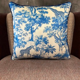 Resim BLUE BLANC - 408 - 50x50 (KARE) Sadece Kılıf Düz Fitilli 