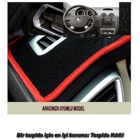 Resim Toyota Avensıs T270 2009-2015 3d Özel Yeni Torpido Kılıfı Panel Koruyucu Göğüs Kaplama - Kırmızı Şerit 