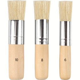 Resim 3 Adet Ahşap Şablon Fırçası, Saf Doğal Şablon Fırçaları, Akrilik Yağlı Boya Suluboya Projeleri Kart DIY El İşi İçin Boyalı Şeftali Fırçalar, 3 Ölçekli, Çok Yönlü Kalibrasyon, Sanatsel Malzemeler, Yüksek Kaliteli Şeftallar, Sağlam Tasarım, Ressam Ekipmanları, Hobi Resimciler, Diy Proje 