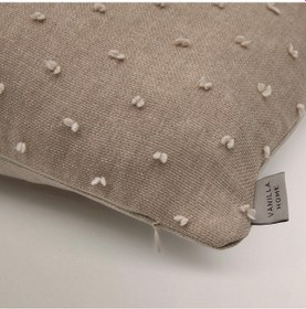 Resim Regulus Puantiyeli Kırlent Kılıfı Bej 