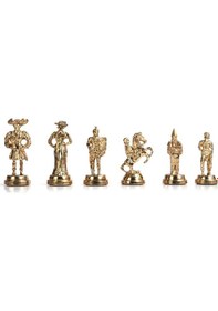 Resim Gifthome Orta Boy Metal İspanyol Satranç Takımı Parlak Ve Mermer Desenli Sandıklı Mdf Tahtası 36x36x6 Cm. 