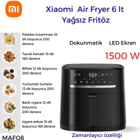 Resim Xiaomi MAF08 Air Fryer 6 Lt Yağsız Fritöz+ Hassas Mutfak Tartısı Hediye 