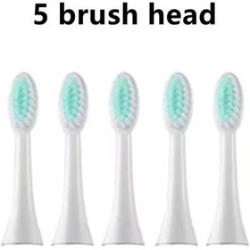 Resim 5 Adet Yumuşak Fırça Kafaları Çocuk Akıllı Sonic Elektrikli Diş Fırçası White 5pcs Head 