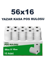 Resim Merwish 56mm x 16m Termal POS Rulo Kağıt Termal Yazıcı ve Yazar Kasa İçin Uyumlu Net Kalıcı Baskı 10 Adet 