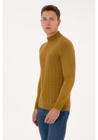 Resim U.S. Polo Assn. Erkek Slim Fit Boğazlı Yaka Hardal Kazak 50315037-VR151 