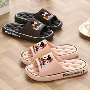 Resim Disney Mickey & Minnie Mouse EVA Terlikler - Yumuşak, Kaymaz İç/Dış Mekan Ayakkabıları Havalandırma Delikli, Her Mevsim Unisex Çiftler için Kadın ve Erkek Terlikleri (Siyah & Pembe), Sevimli Disney Temalı Ayakkabılar 