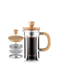 Resim Diğer Ahşap Detaylı 600 Ml Cam French Press Renkli 