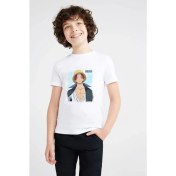 Resim Qivi Anime One Piece Baskılı Unisex Çocuk Beyaz T-Shirt 