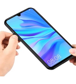 Resim Microcase Huawei Y7P Fabrik Serisi Kumaş ve Deri Desen Kılıf - Gri 