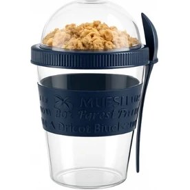 Resim Titiz Taken Go Kapaklı Kaşıklı Pratik Taşınabilir Meyveli Yoğurt Kabı 