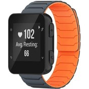 Resim Garmin Forerunner 35/30 / 35j 20mm Manyetik Silikon Saat Bandı Gri Turuncu İçin 