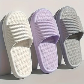 Resim Kadınlar için Kalın Kaymaz Tabanlı EVA Kayma Terlikleri - Yumuşak Pembe ve Limon Yeşili Renkli, İç/Dış Mekan Kullanımı için Ergonomik Kemer Desteği ve Yastıklı Konforlu, Plaj, Ev - Tüm Sezon Hafif Günlük Ayakkabı, Ev Terlikleri 