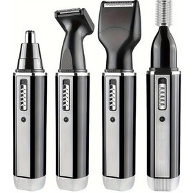Resim Challenger Gertzy Siyah 4ü 1 Arada Sarj Edilebilir Erkek Kadin Elektrikli Sac Trimmeri Agrisiz Burun Sakal Kas Favori Tiras Makinesi Usb Sarj Hediye 