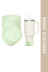 Resim Mamastuff Koruyucu Silikon Altlık Taban - Yeşil Silver Simli 