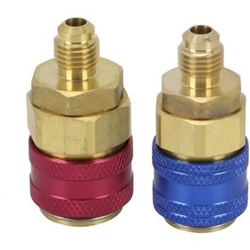 Resim Adet. Araba Ac R134a Yüksek Düşük Kırmızı Mavi Yan Hızlı Konnektörler 