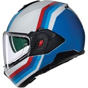 Resim Nolan N120-1 Lineo 347 Çene Açılır Kask Beyaz - Kırmızı - Mavi 