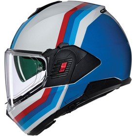 Resim Nolan N120-1 Lineo 347 Çene Açılır Kask Beyaz - Kırmızı - Mavi 