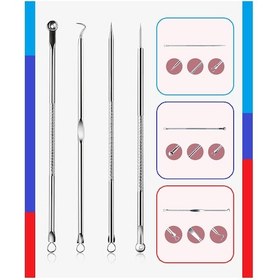 Resim Candyshine Paslanmaz Çelik Sivilce Akne ve Siyah Nokta Temizleme Komedon Seti 4'lü 