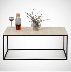 Resim Cosco Orta Sehpa Metal & Orta Masa Açık Meşe /Metal Ayaklı Sehpa 