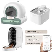 Resim Groove Ti+ Otomatik Kedi Tuvaleti Yeşil - Petfit Aqua Flow Akıllı Su Pınarı Çeşmesi - Petfit Meow Pure Otomatik Mama Kabı 