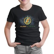 Resim Flash vs Arrow Siyah Çocuk Tshirt 