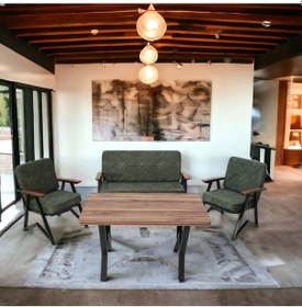 Resim 2+1+1+masa Bahçe Balkon Mutfak Takımı Yeşil 