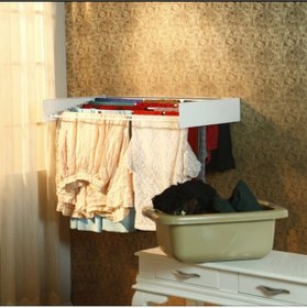 Resim Design Kurutmalık Çamaşır Askısı - Duvara Monte, Katlanabilir Çamaşırlık - Beyaz-100cm Beyaz 