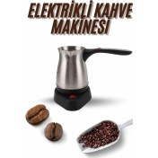 Resim Elektrikli Cezve 800 Watt Paslanmaz Çelik Türk Kahve Makinesi Saplı 