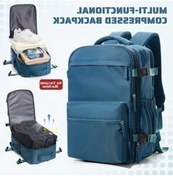 Resim Luckydog Motion003 Uçuş Onaylı Büyük Kapasiteli Peacock Blue Nylon Sırt Çantası Ayarlanabilir Askılar Mavi 