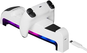 Resim Rampage RP-PS5 S RGB Işıklı PlayStation 5 Slim Uyumlu Hızlı Şarj İstasyonu - Oyun Kolu Şarj Standı - İkili Şarj Dock 