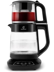 Resim hepsiibirarada Çaysever 3 in 1 Konuşan Cam Çay Makinesi Su Isıtıcı ve Mama Suyu Hazırlama 1700W Black 