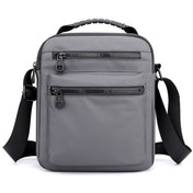 Resim Erkek Oxford Kumaş Spor Crossbody Omuz Çantası Gri 