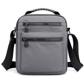 Resim Erkek Oxford Kumaş Spor Crossbody Omuz Çantası Gri 
