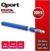 Resim Qport Q-CAT6M 305 mt. UTP 23Awg 0,57mm Mavi Network Ağ Kablosu 