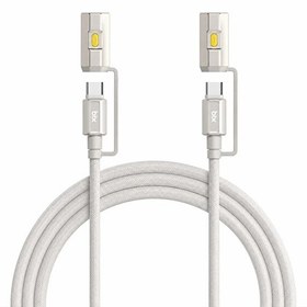 Resim Bix T2IN1C 240W LED Fener ve Alevsiz Çakmak Fonksiyonlu Type-C to Type-C 1.2 M Gri Şarj ve Data Kablosu 