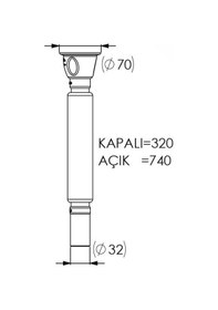 Resim Körüklü Sifon Stnd.kısa 32 70 Mm. 001 
