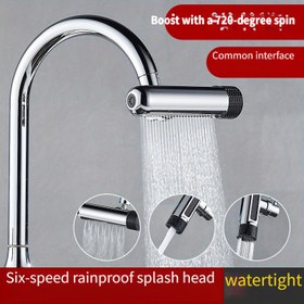 Resim 6 Hız Ayarlı Sprey Başlığı, Hızlı Bağlantı Montajı, Dayanıklı Plastik ve Metal, Standart Musluklarla Uyumlu - Sıvı Geçirmez Mutfak Bataryası Uzatıcısı, Bulaşık Yıkama, Sebze Durulama Aksesuarı, Ağır Hizmet Tipi Tesisat Adaptörü 