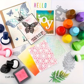 Resim Renkli Desen Fırça Seti - Scrapbooking, Kart Yapımı, Karışık Medya Sanat ve El Sanatları için Gelişmiş Mürekkep Nokta Fırçaları - Gourd Saplı, Sünger Ucu ve DIY Projeler için İdeal - Islak/Kuru Kullanım 