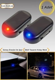 Resim Hombak Solar Güneş Enerjili Etkili Işıklı Tasarım Araç İçi Caydırıcı Temsili Alarm 