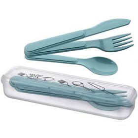 Resim Kendiliğinden Kutulu Hijjenik Plastik Piknik Tipi Çatal Kaşık Bıçak Seti Çok Renkli 